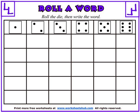 Printable Roll And Write Games